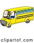 Vector Illustration of a Cartoon Seahawk Mascot Waving and Driving a Bus by Mascot Junction