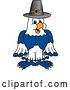 Vector Illustration of a Cartoon Seahawk Mascot Wearing a Thanksgiving Pilgrim Hat by Mascot Junction