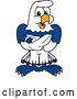 Vector Illustration of a Cartoon Seahawk Mascot with Folded Arms by Mascot Junction