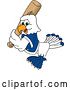 Vector Illustration of a Cartoon Seahawk Sports Mascot Baseball Player Character Batting by Mascot Junction