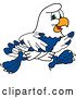 Vector Illustration of a Cartoon Seahawk Sports Mascot Running by Mascot Junction