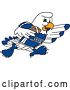 Vector Illustration of a Cartoon Seahawk Sports Mascot Running with an American Football by Mascot Junction
