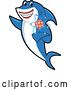 Vector Illustration of a Cartoon Shark School Mascot Holding an Atom by Mascot Junction