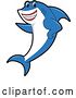 Vector Illustration of a Cartoon Shark School Mascot Pointing by Mascot Junction