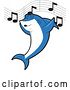 Vector Illustration of a Cartoon Shark School Mascot Singing by Toons4Biz