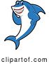Vector Illustration of a Cartoon Shark School Mascot Waving by Mascot Junction