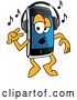 Vector Illustration of a Cartoon Smart Phone Mascot Dancing and Listening to Music by Mascot Junction