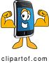 Vector Illustration of a Cartoon Smart Phone Mascot Flexing by Mascot Junction