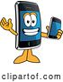 Vector Illustration of a Cartoon Smart Phone Mascot Holding Another Telephone by Mascot Junction