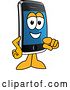 Vector Illustration of a Cartoon Smart Phone Mascot Pointing Outwards by Mascot Junction