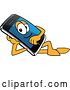 Vector Illustration of a Cartoon Smart Phone Mascot Relaxing by Mascot Junction