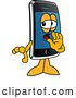 Vector Illustration of a Cartoon Smart Phone Mascot Whispering by Mascot Junction