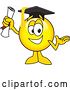 Vector Illustration of a Cartoon Smiley Mascot Graduate by Mascot Junction