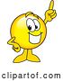 Vector Illustration of a Cartoon Smiley Mascot Holding up a Finger by Mascot Junction