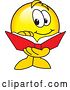 Vector Illustration of a Cartoon Smiley Mascot Reading a Book by Mascot Junction