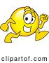 Vector Illustration of a Cartoon Smiley Mascot Running by Mascot Junction