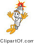 Vector Illustration of a Cartoon Spark Plug Mascot Jumping by Mascot Junction