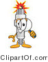 Vector Illustration of a Cartoon Spark Plug Mascot Looking Through a Magnifying Glass by Mascot Junction