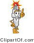 Vector Illustration of a Cartoon Spark Plug Mascot Pointing Upwards by Mascot Junction