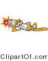 Vector Illustration of a Cartoon Spark Plug Mascot Resting and Lying on His Side by Mascot Junction