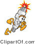 Vector Illustration of a Cartoon Spark Plug Mascot Running by Mascot Junction