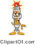 Vector Illustration of a Cartoon Spark Plug Mascot Whispering by Mascot Junction