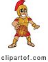 Vector Illustration of a Cartoon Spartan Warrior Mascot Dribbling a Basketball by Mascot Junction