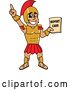 Vector Illustration of a Cartoon Spartan Warrior Mascot Holding a Report Card by Mascot Junction