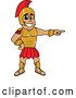 Vector Illustration of a Cartoon Spartan Warrior Mascot Pointing by Mascot Junction