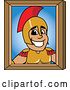 Vector Illustration of a Cartoon Spartan Warrior Mascot Portrait by Mascot Junction