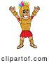 Vector Illustration of a Cartoon Spartan Warrior Mascot with a Mohawk by Mascot Junction