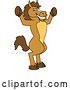 Vector Illustration of a Cartoon Stallion School Mascot Cheering by Toons4Biz