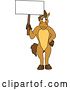 Vector Illustration of a Cartoon Stallion School Mascot Holding a Blank Sign by Mascot Junction