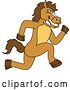Vector Illustration of a Cartoon Stallion School Mascot Sprinting by Mascot Junction