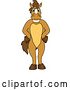 Vector Illustration of a Cartoon Stallion School Mascot Standing with His Hooves on His Hips by Mascot Junction