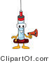 Vector Illustration of a Cartoon Syringe Mascot Holding a Megaphone by Mascot Junction