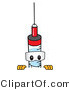 Vector Illustration of a Cartoon Syringe Mascot Looking over a Blank Sign by Mascot Junction
