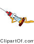 Vector Illustration of a Cartoon Syringe Mascot Reclining by Mascot Junction