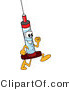 Vector Illustration of a Cartoon Syringe Mascot Running by Mascot Junction
