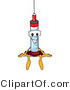Vector Illustration of a Cartoon Syringe Mascot Sitting on a Ledge by Mascot Junction