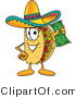 Vector Illustration of a Cartoon Taco Mascot Holding a Dollar Bill by Mascot Junction