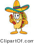 Vector Illustration of a Cartoon Taco Mascot Holding a Telephone by Mascot Junction
