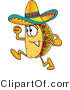 Vector Illustration of a Cartoon Taco Mascot Running by Mascot Junction