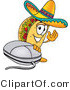 Vector Illustration of a Cartoon Taco Mascot with a Computer Mouse by Mascot Junction