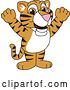 Vector Illustration of a Cartoon Tiger Cub Mascot Cheering by Mascot Junction