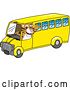 Vector Illustration of a Cartoon Tiger Cub Mascot Driving a School Bus by Toons4Biz