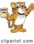 Vector Illustration of a Cartoon Tiger Cub Mascot Holding a Report Card by Mascot Junction