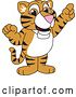 Vector Illustration of a Cartoon Tiger Cub Mascot Holding up a Finger by Mascot Junction