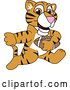 Vector Illustration of a Cartoon Tiger Cub Mascot Playing Football by Mascot Junction