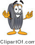 Vector Illustration of a Cartoon Tire Mascot with Welcoming Open Arms by Mascot Junction